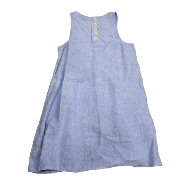 J.Crew Maxine Button-Back Shift Dress Women's Small Blue Linen Sleeveless NWT - Picture 7 of 9